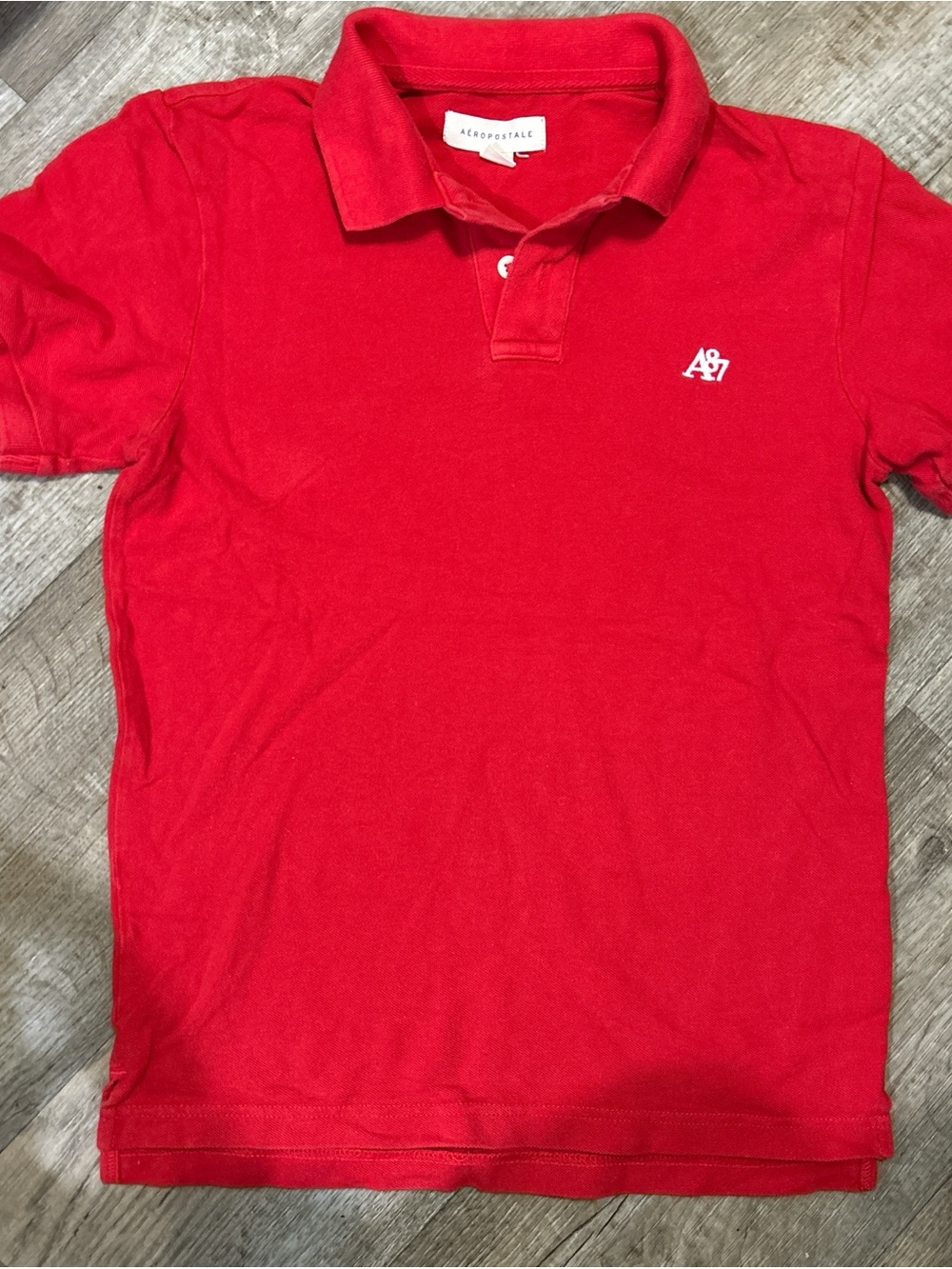 Aeropostale Men’s Red Polo with A87 Chest Logo